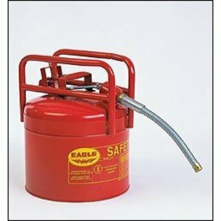 EAGLE Red Galvanized Steel Type II Style Safety Can  w/7/8in. Flexible Hose, CAPACITY: 5 Gal. 1215